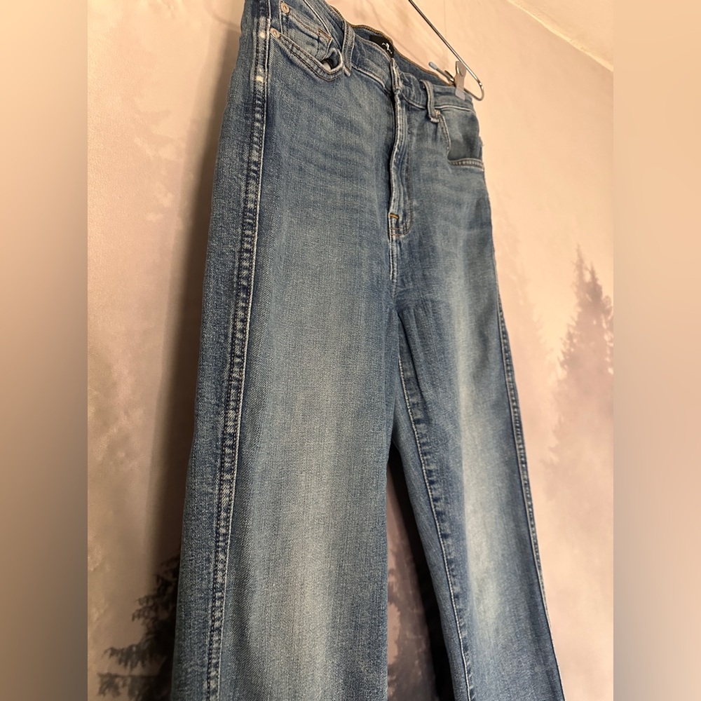 7 FOR ALL MANKIND Alexa Cropped High Waisted Straight Leg Vintage Wash Womens 28 - Picture 3 of 15